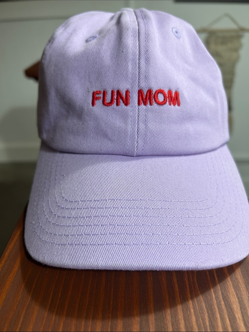 Lavender "FUN MOM" Embroidered Baseball Cap